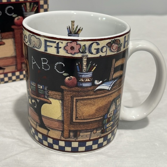 Vintage Teacher’s All Checked Out Coffee Mug Susan Winget #12 Lang & Wise NEW - Picture 2 of 14